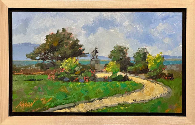 "Safe Return" • Oil on board • 8" x 13.75" • $400 (Includes hand-made poplar frame)