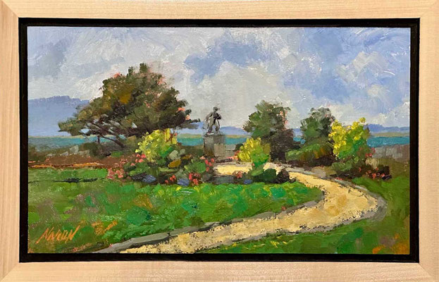"Safe Return" • Oil on board • 8" x 13.75" • $400 (Includes hand-made poplar frame)