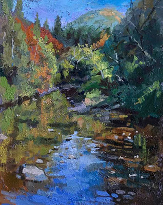 "Pilchuck Creek at Noon" • Oil on board • 14" x 11" • $200