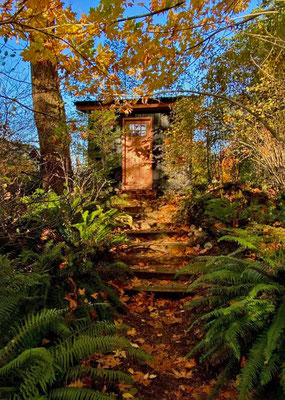 November 3, 2025. The studio entrance in early evening.