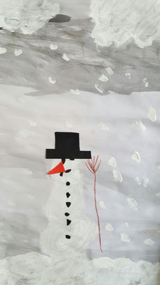 Schneemannbild - Klasse 1a