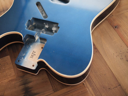 SOLD MJT - Double Bound Telecaster Body - Baltic Blue SOLD MJT - Double Bound Telecaster Body - Baltic Blue