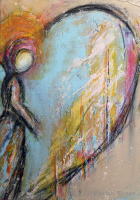 Ein Engel für... (4) - Mischtechnik - 50x70 cm - 2021 (in Privatbesitz)