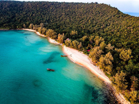 Rainbow Divers Vietnam Best PADI Scuba Diving Center | The Dive Shop our Cambodia Dive Center Partner Aerial Beach View Koh Rong Sanloem