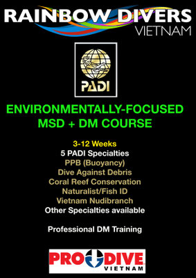 Rainbow Divers Vietnam PADI Scuba Dive Center | PADI Master Suba Diver and Divemaster Courses Nha Trang Vietnam Banner