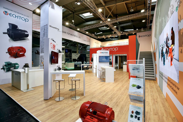 HMI 2023 (Weltleitmesse der Industrie) Hannover - Messestand Techtop Group (Shanghai Top Motor Co. Ltd. (Aussteller), Simotop S.p.A., Techtop Adda Motor GmbH, Dimotor S.A.) 