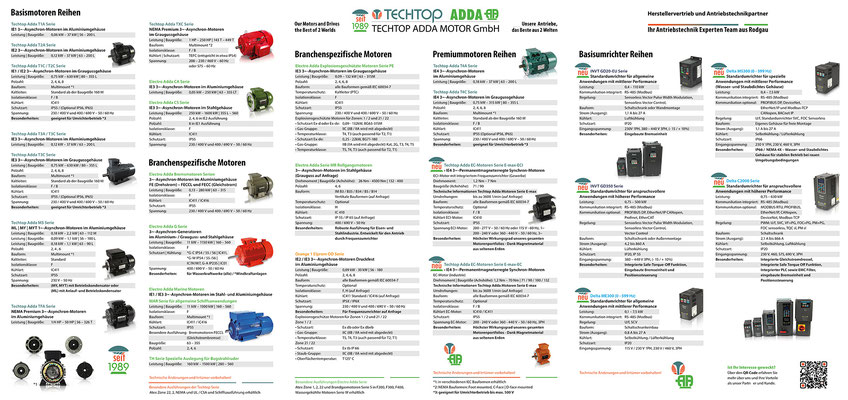 Produkt Portfolio 2022 (3 Innenseiten) - Techtop Adda Motor GmbH