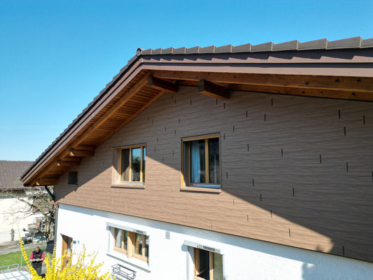 Fassadenbekleidung Prefa Siding Wallnuss Braun