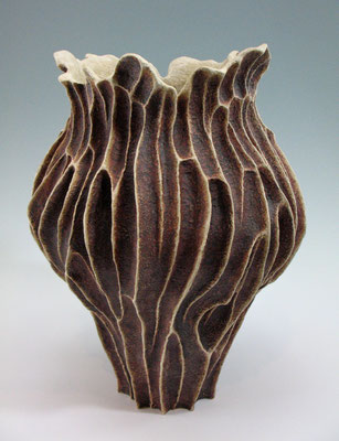 Dark Coral Vase (15" x 11" x 11") 