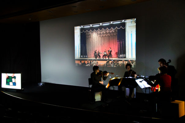 Paysages / szenisches Konzert / Asasello Quartett / Regie - Sebastian K König / Vögele Kulturzentrum, Pfäffikon