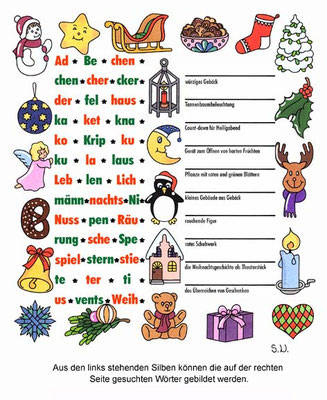 Weihnachtsrätsel - Bilderrätsel für Kinder