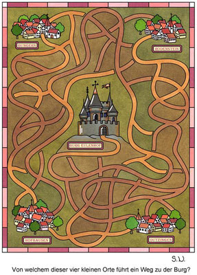Labyrinth mit einer Burg, Bilderrätsel