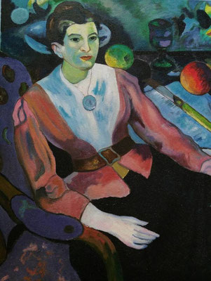 COPIA DE - RETRATO DE UNA MUJER CON CEZANNE, NATURALEZA MUERTA DE PAUL GAUGUIN (1890) - AUTOR RAQUEL CORDERO CUEVAS