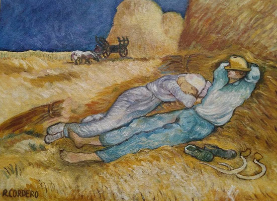 COPIA DE - CAMPESINOS DURMIENDO LA SIESTA, VINCENT VAN GOGH (1890) - AUTOR RAQUEL CORDERO CUEVAS