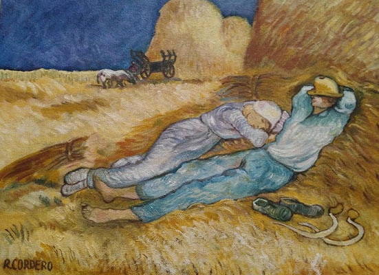 COPIA DE - CAMPESINOS DURMIENDO LA SIESTA, VINCENT VAN GOGH (1890) - AUTOR RAQUEL CORDERO CUEVAS