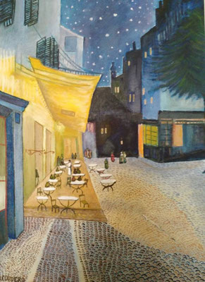 COPIA DE - TERRAZA DE CAFÉ POR LA NOCHE, VINCENT VAN GOGH (1888) - AUTOR RAQUEL CORDERO CUEVAS