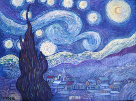 COPIA DE - LA NOCHE ESTRELLADA, VINCENT VAN GOGH (1889) - AUTOR RAQUEL CORDERO CUEVAS