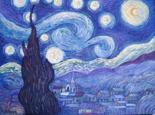 COPIA DE - LA NOCHE ESTRELLADA, VINCENT VAN GOGH (1889) - AUTOR RAQUEL CORDERO CUEVAS