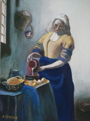 COPIA DE - MUJER CON UNA JARRA DE AGUA, JOHANNES VERMEER (1662) - AUTOR RAQUEL CORDERO CUEVAS