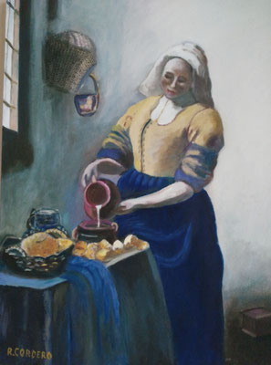 COPIA DE - MUJER CON UNA JARRA DE AGUA, JOHANNES VERMEER (1662) - AUTOR RAQUEL CORDERO CUEVAS