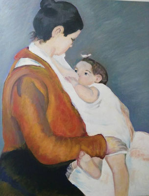 COPIA DE - MATERNIDAD, MARY CASSATT (1890) - AUTOR RAQUEL CORDERO CUEVAS