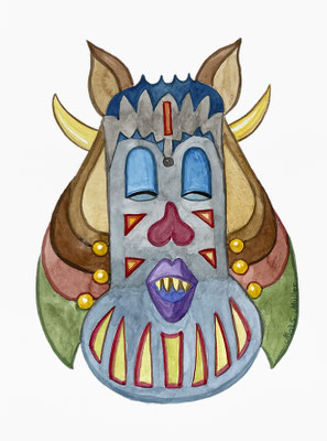 Mats Müller, Mask-09, 21x14cm