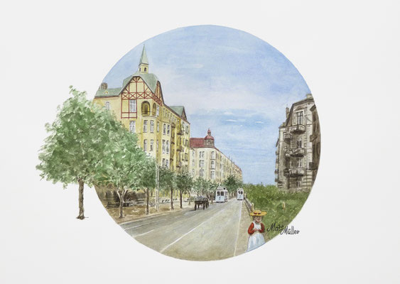 Mats Müller, Drottninggatan i Helsingborg, 40x30cm