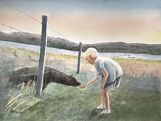 Mats Müller, Tomas på Bassholmen, 47x35cm