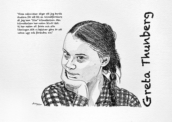 Mats Müller, Greta Thunberg-2, 35x25cm