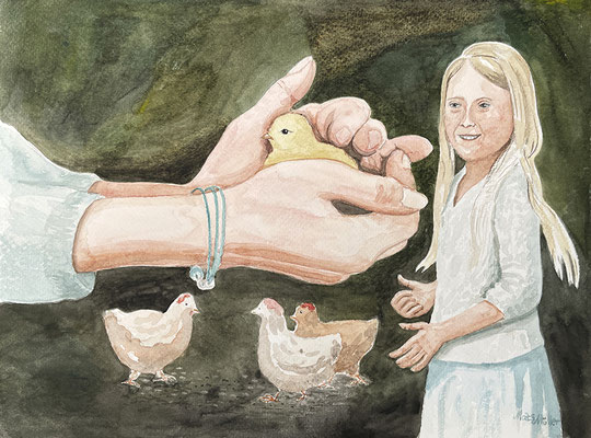 MatsMüller, Hönsgård, 32x24cm