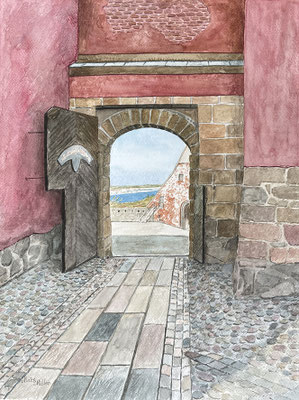 Mats Müller, Varbergs fästning, 40x30cm