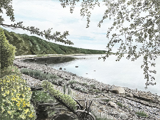 Mats Müller, Bukten mot Hittarp, 47x35cm