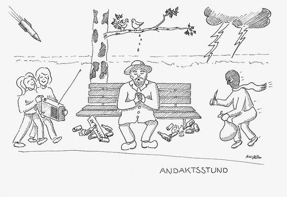 Mats Müller, Andaktsstund, 30x21cm