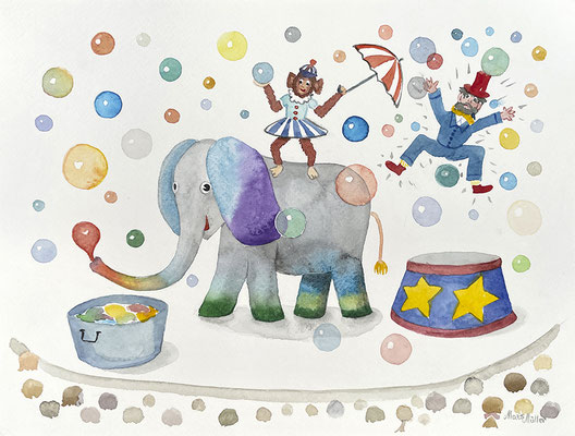 Mats Müller, Cirkus, 32x24cm