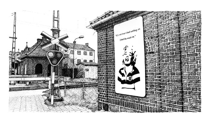 Mats Müller, Tomelilla-1, 60x40cm i ram