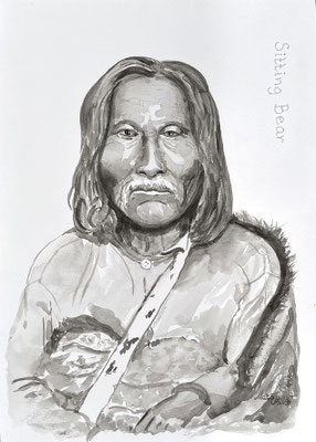 Mats Müller, Sitting Bear, 30x21cm