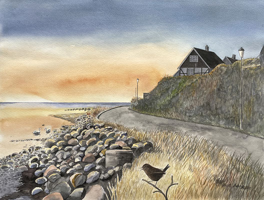 Mats Müller, Gärdsmyg i Lerberget, 65x50cm