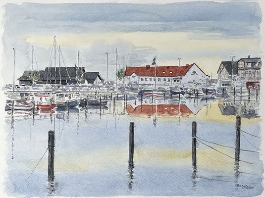 MatsMüller, Råå hamn, 30x21cm