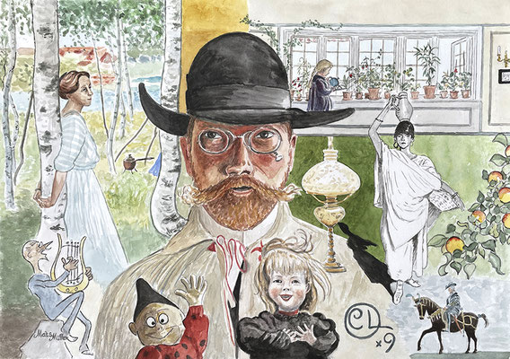 MatsMüller, 9 x Carl Larsson, 40x30cm