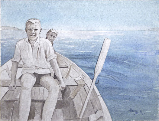 Mats Müller, I ekan, 40x30cm