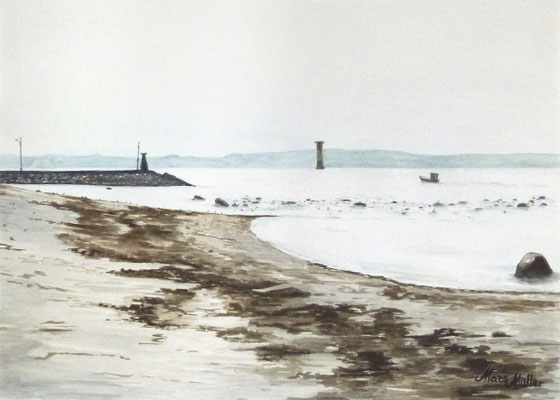 Mats Müller, Lerbergets strand, 40x30cm