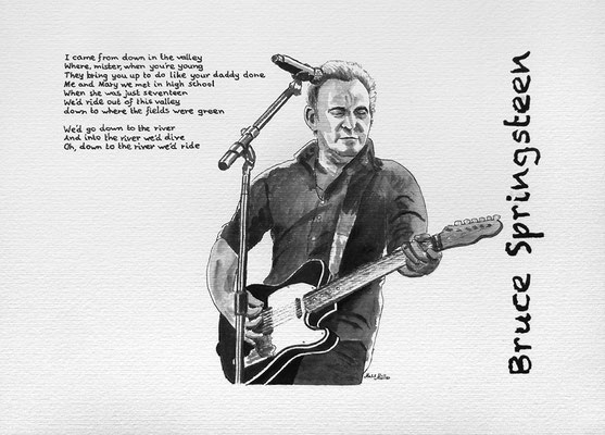 Mats Müller, Bruce Springsteen, 35x25cm