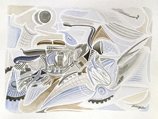 Mats Müller, Motorcykel, 32x24cm