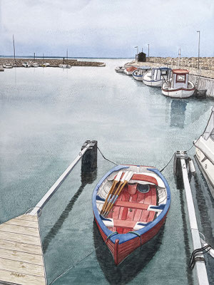 Mats Müller, Lerbergets hamn, 47x35cm