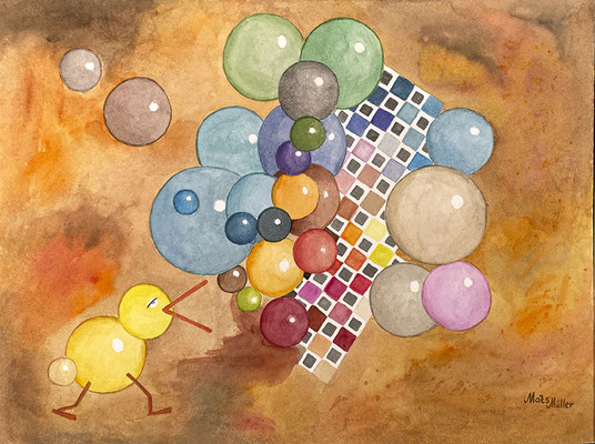 MatsMüller, Akvarellistisk, 45x37cm
