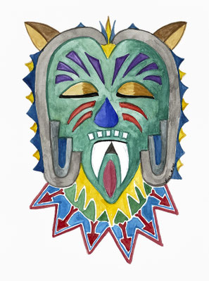 Mats Müller, Mask-03, 21x14cm