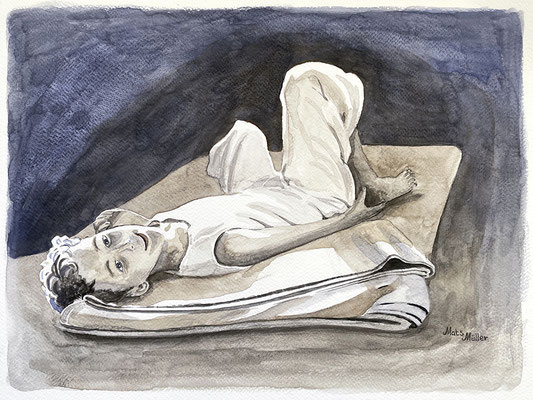Mats Müller, På flygande mattan, 40x30cm