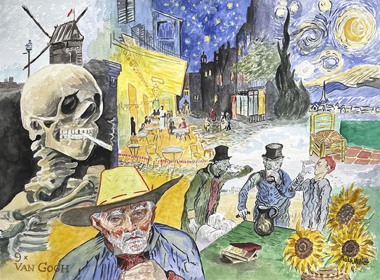 MatsMüller, 9 x VanGogh, 56x42cm