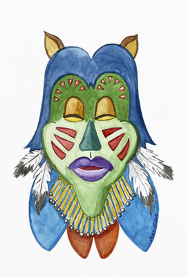 Mats Müller, Mask-04, 21x14cm