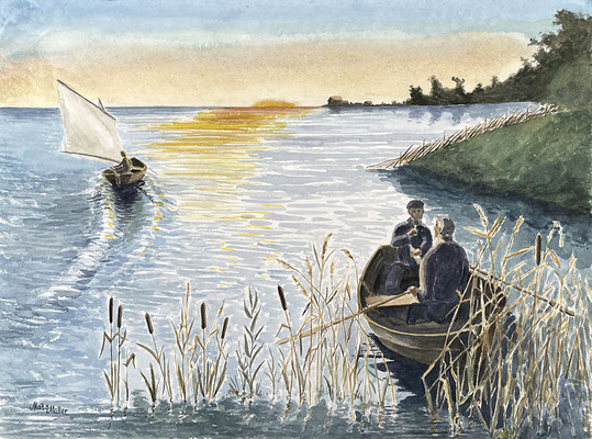 MatsMüller, Kvällshutten, 48x36cm